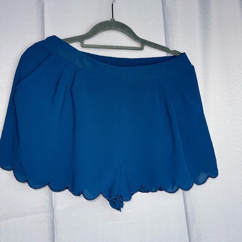 Blue scalloped shorts